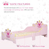 HOMCOM Kids Toddler Bed Princess Crown Theme Safety Side Rails Slats Home Bedroom Furniture Boys Girls 3-6 Yrs143 X 73 X 60 Cm