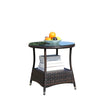 Outdoor Patio Furniture 1 Round Coffee Table With Clear Tempered Glass