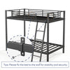 Loft Bunk Bed Twin Over Twin Size With Ladder And Guardrail,Heavy Duty Metal Slats Support No Box Spring Needed Small Space Saving Furniture For Bedroom Dorm,Black