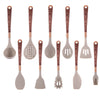 Silicone Kitchenware Set 11-piece Gold-plated Wood Grain Handle Non-stick Pan