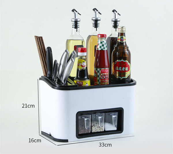 Kitchenware Rack Seasoning Storage Box Multifunctional Floor Condiment Storage Knife Rack