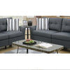 Living Room Furniture 2pc Sofa Set Sofa And Loveseat Charcoal Glossy Polyfiber Plywood Solid Pine