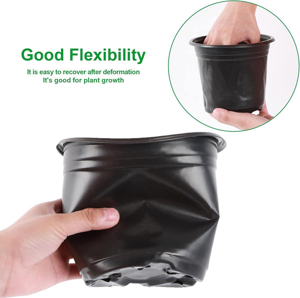 150pcs 10cm Plant Pots Nursery Pots Black Plastic Flower Pot