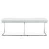 White Shoe Changing Stool, Silver Metal Legs, Sofa Stool Dining Chair, Suitable For Bedroom ,fitting Room, Storage Room, Dining Room, Living Room. 005