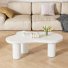 Irregular White Painted Coffee Table, Cloud Shaped Coffee Table Tea Table End Table, Modern Coffee Table With 3 Legs, For Living Room Furniture, 107x66x40.5 Cm