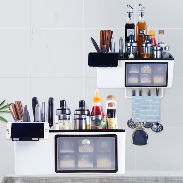 Kitchenware Rack Seasoning Storage Box Multifunctional Floor Condiment Storage Knife Rack