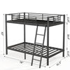 Loft Bunk Bed Twin Over Twin Size With Ladder And Guardrail,Heavy Duty Metal Slats Support No Box Spring Needed Small Space Saving Furniture For Bedroom Dorm,Black