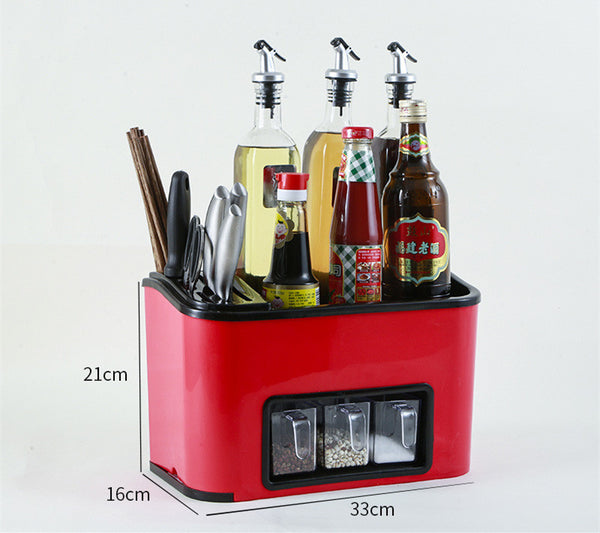 Kitchenware Rack Seasoning Storage Box Multifunctional Floor Condiment Storage Knife Rack