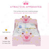 HOMCOM Kids Toddler Bed Princess Crown Theme Safety Side Rails Slats Home Bedroom Furniture Boys Girls 3-6 Yrs143 X 73 X 60 Cm