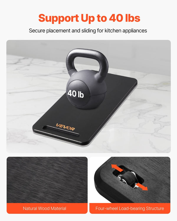 Appliance Slider 14.5 X 7.5 In Sliding Tray For Coffee Maker Black