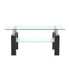 Rectangle Black Glass Coffee Table, Clear Coffee Table, Modern Side Center Tables For Living Room, Living Room Furniture