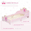 HOMCOM Kids Toddler Bed Princess Crown Theme Safety Side Rails Slats Home Bedroom Furniture Boys Girls 3-6 Yrs143 X 73 X 60 Cm