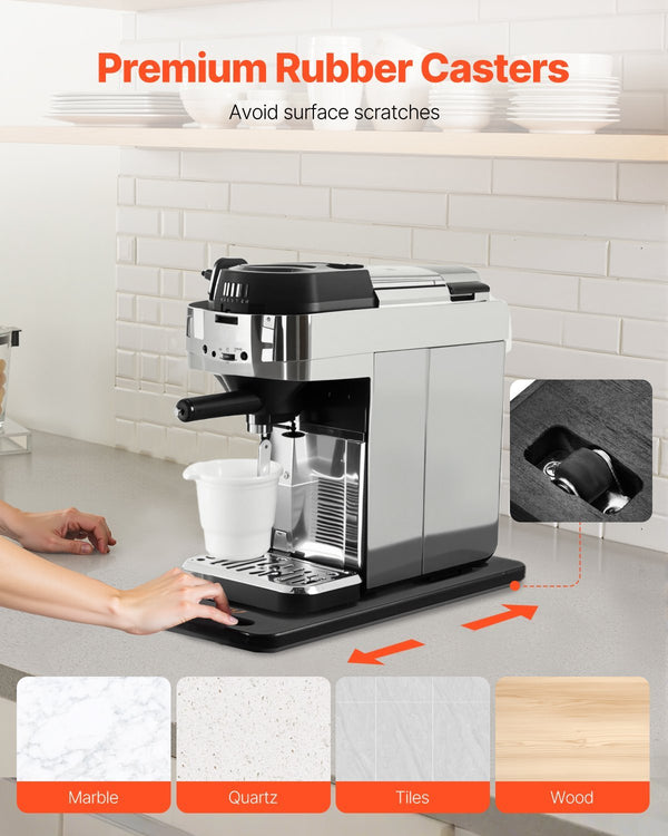 Appliance Slider 14.5 X 7.5 In Sliding Tray For Coffee Maker Black