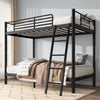 Loft Bunk Bed Twin Over Twin Size With Ladder And Guardrail,Heavy Duty Metal Slats Support No Box Spring Needed Small Space Saving Furniture For Bedroom Dorm,Black