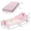 HOMCOM Kids Toddler Bed Princess Crown Theme Safety Side Rails Slats Home Bedroom Furniture Boys Girls 3-6 Yrs143 X 73 X 60 Cm