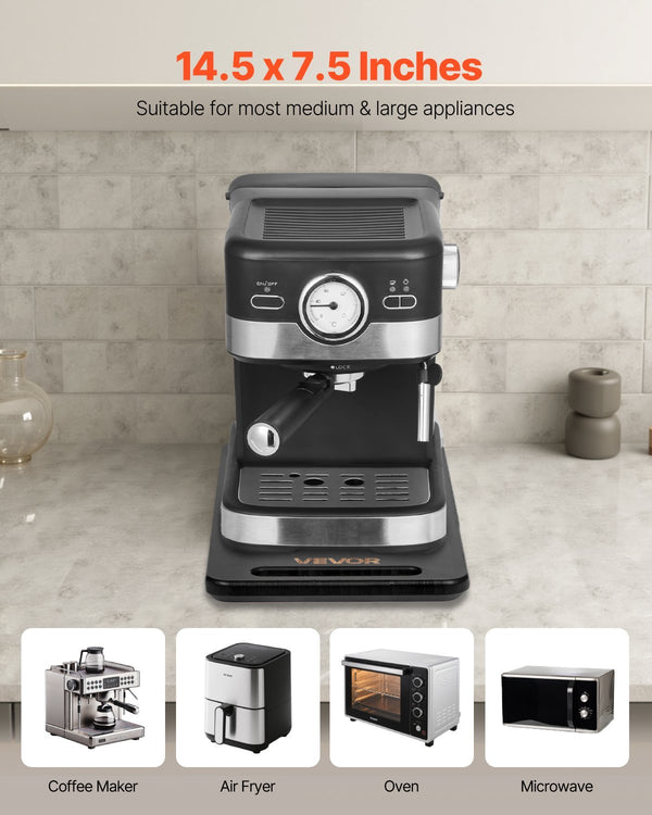 Appliance Slider 14.5 X 7.5 In Sliding Tray For Coffee Maker Black