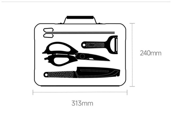 Barbecue Toolbox Outdoor Barbecue Kitchenware Portable Suit