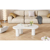 Irregular White Painted Coffee Table, Cloud Shaped Coffee Table Tea Table End Table, Modern Coffee Table With 3 Legs, For Living Room Furniture, 107x66x40.5 Cm