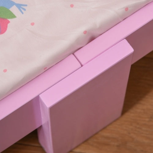 HOMCOM Kids Bed Princess Castle Theme W Side Rails Slats Home Furniture For 3 - 6 Yrs Pink 143 X 73 X 60 Cm