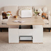 Grey Coffee Table With Storage, Lift Up Coffee Table For Living Room, Coffee Table With 2 Drawers Lift-Top Sofa End Tea Tables For Living Room Furniture