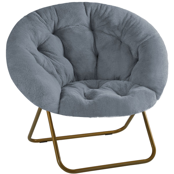 Comfortable Disc Chairs Faux Fur Furniture Bedroom Living RoomSize White