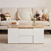 Grey Coffee Table With Storage, Lift Up Coffee Table For Living Room, Coffee Table With 2 Drawers Lift-Top Sofa End Tea Tables For Living Room Furniture