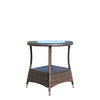 Outdoor Patio Furniture 1 Round Coffee Table With Clear Tempered Glass